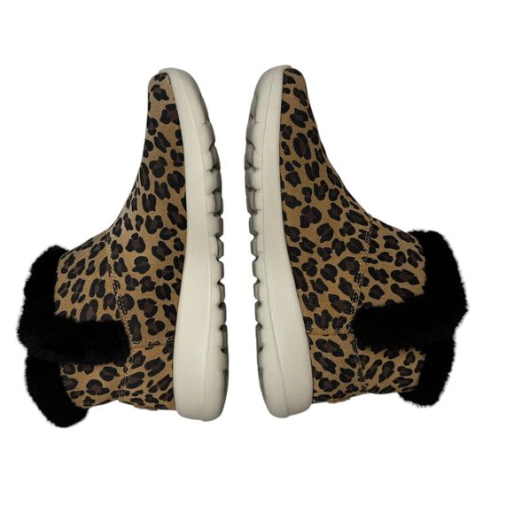 Skechers On-The-Go Joy Ankle Boots Suede Snow Kitty Leopard Walking Cozy EUC 9 - Picture 4 of 12